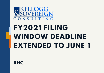 FY2021 Filing Window Deadline Extended to June 1